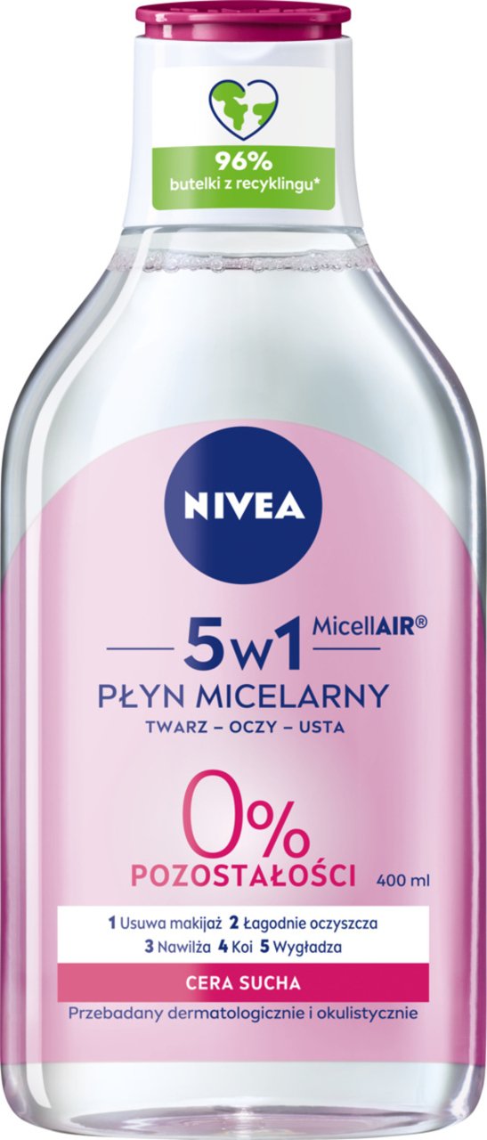 Nivea 5-in-1 MicellAIR Micellar Water for Dry & Sensitive Skin, 400 mL