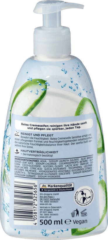 Balea Sensitive with Aloe Vera Liquid Cream Soap, 500 mL - Image 2