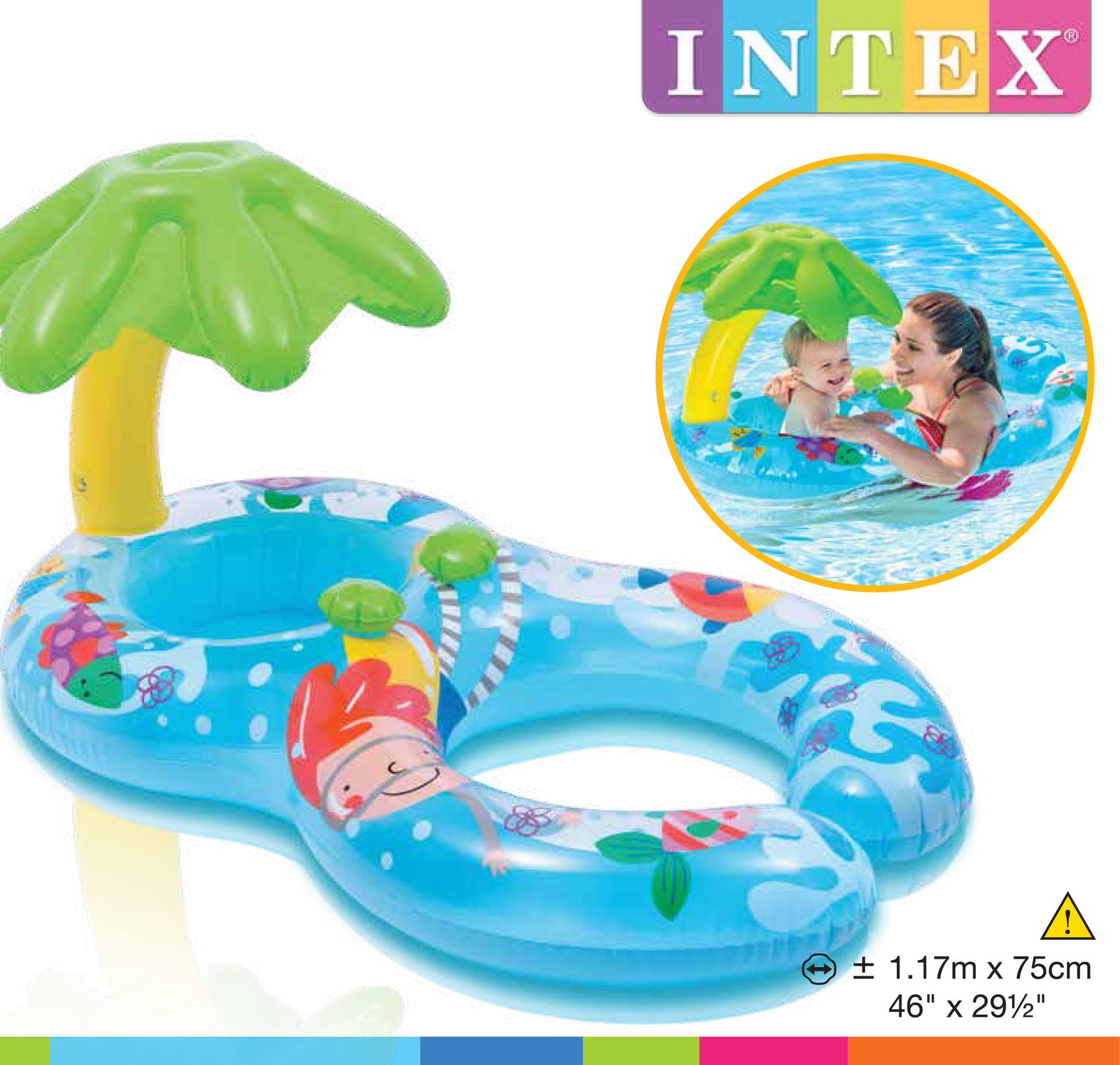 Intex 56590 Swim Ring with Canopy, 1.17 x 75 cm