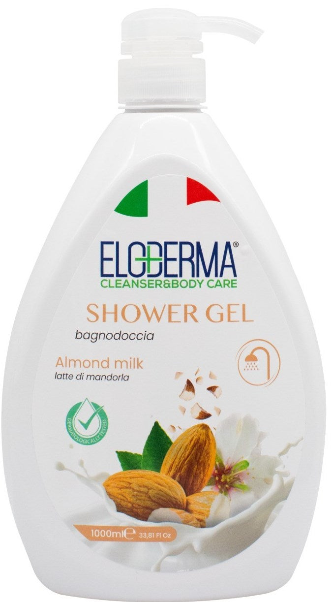 Eloderma Almond Milk Shower Gel with Pump, 1000 mL