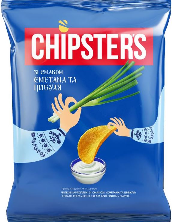 Chipster's Sour Cream & Onion Potato Chips, 60 g