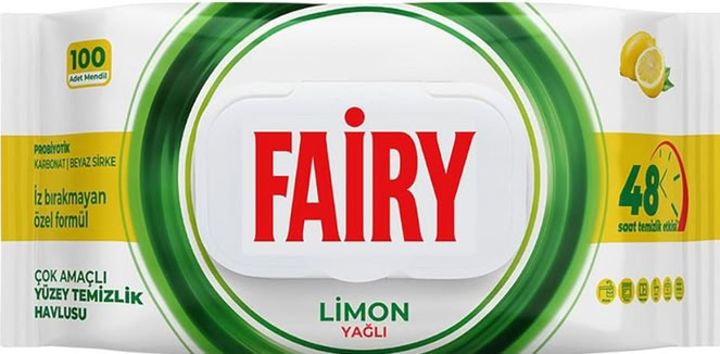 Fairy Lemon Wet Cleaning Wipes, 100 pcs
