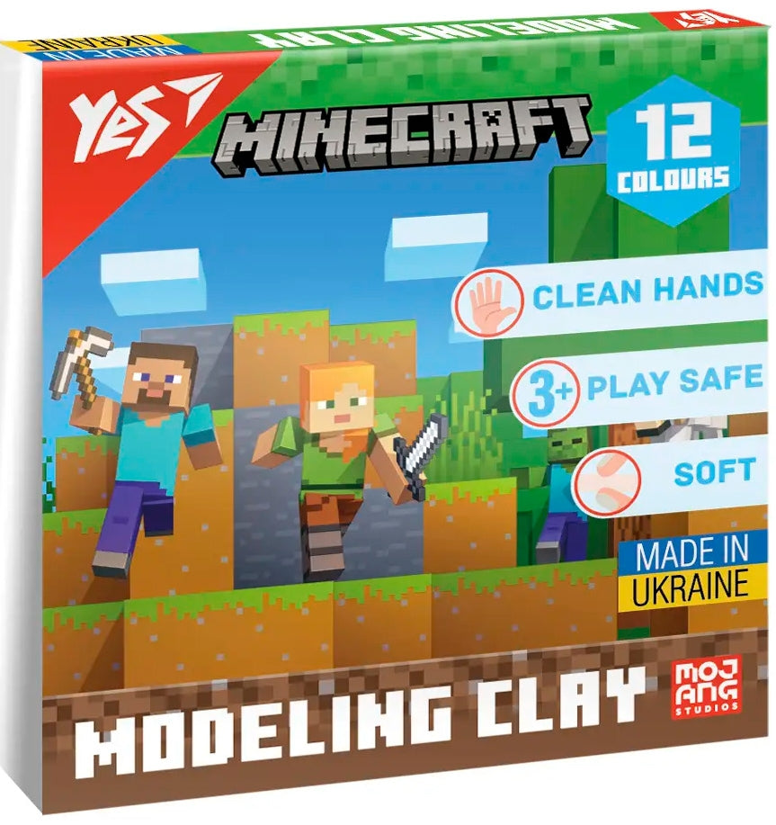 Yes 540668 Minecraft Modeling Clay, 12 Colors, 240 g