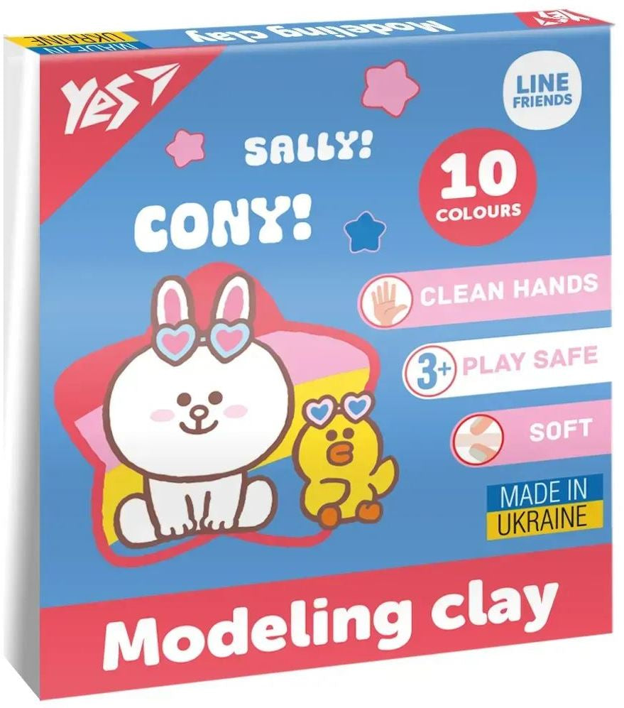Yes 540664 Line Friends Modeling Clay, 10 Colors, 200 g