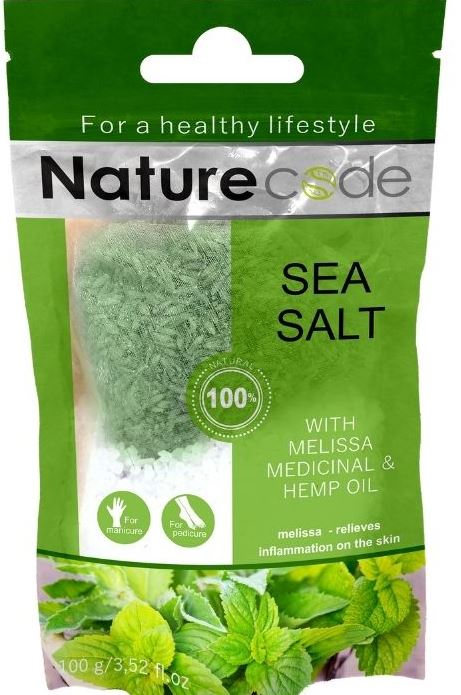 Milky Dream Nature Code Lemon Balm Herb & Hemp Oil Sea Bath Salt, 100 g