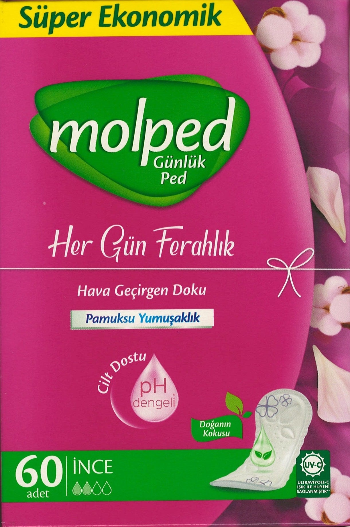 Molped Everyday Freshness Scent of Nature Panty Liners, 60 pcs