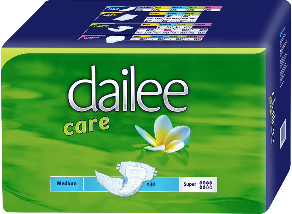 Dailee Care Super Medium Breathable Adult Diapers, 30 pcs