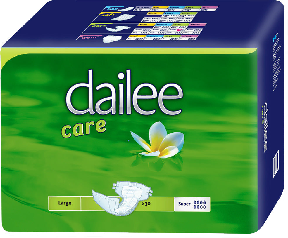 Dailee Care Super Large Breathable Adult Diapers, 30 pcs