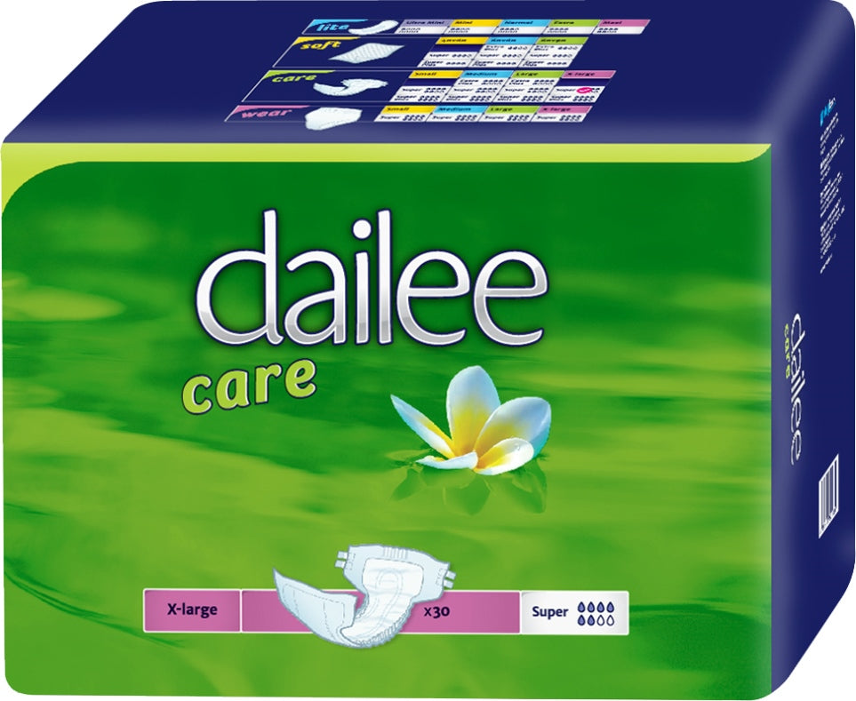 Dailee Care Super Extra Large Breathable Adult Diapers, 30 pcs