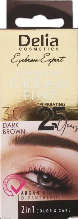 Delia Cosmetics 3.0 Dark Brown Eyebrow Tint, 15 mL