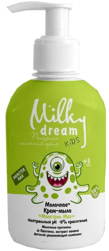 Milky Dream Kids Max Monster Liquid Cream Soap with Pump, 250 mL