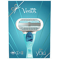 Venus Women's Gift Set: Razor with 1 Replacement Cartridge & Satin Care Sensitive Skin Shaving Gel, 75 mL