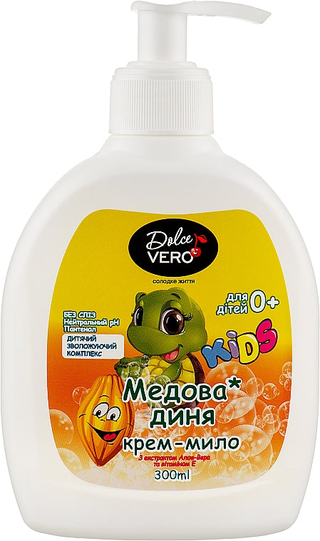 Dolce Vero Honey Melon Kids Liquid Cream Soap with Pump, 300 mL