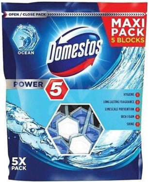 DOMESTOS Power 5 Ocean 5* Toilet Rim Block, 55 g