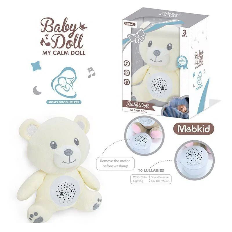 MBQ 662-3 A Bear Cub Kids' Night Light with Starry Sky Projector & Lullabies