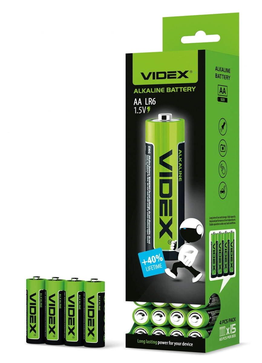 Videx LR6 AA Alkaline Battery, 1 pc