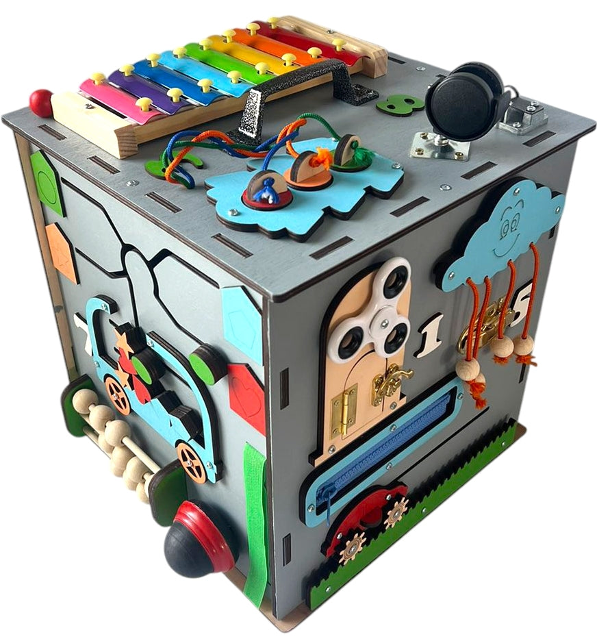 Gray Busy Cube with Robot, 30 x 30 cm - Image 2
