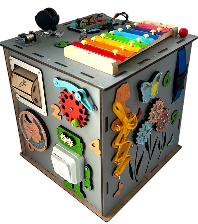 Gray Busy Cube with Robot, 30 x 30 cm - Image 3