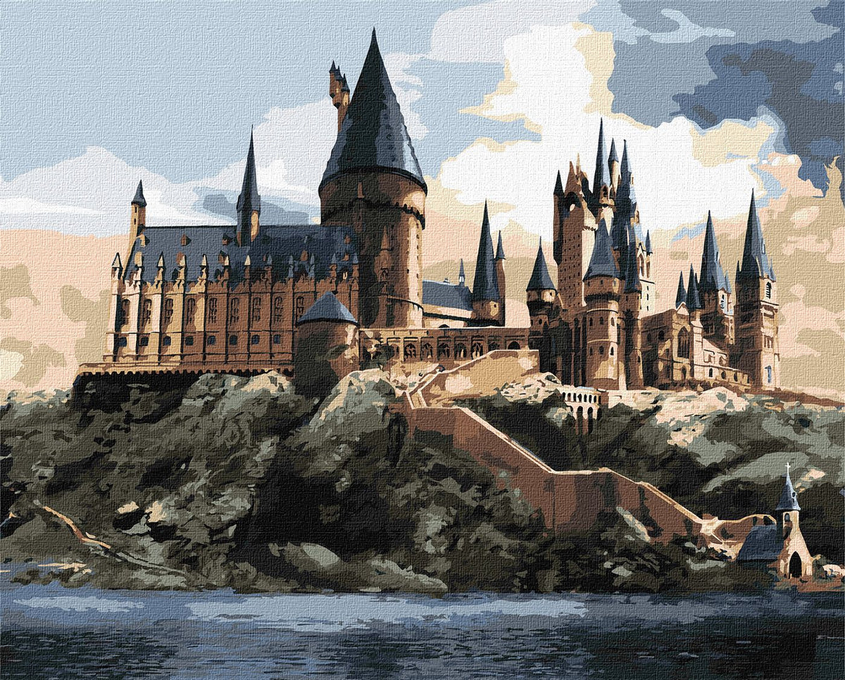 Ideyka KNO6432 Harry Potter: Hogwarts by Day Paint-by-Number Set, 40 x 50 cm