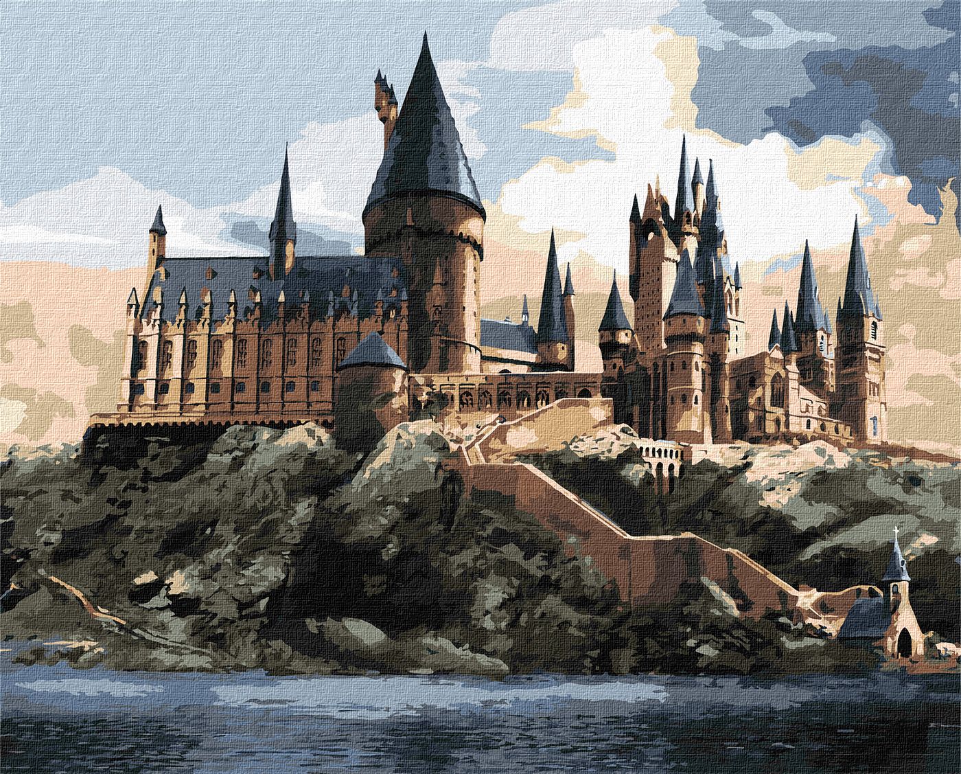 Ideyka KNO6432 Harry Potter: Hogwarts by Day Paint-by-Number Set, 40 x 50 cm