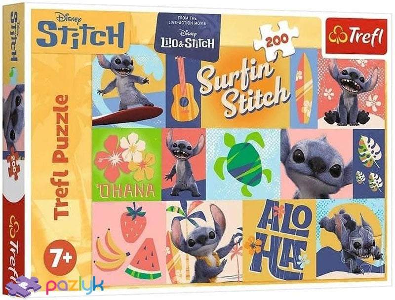 Trefl 13331 Lilo & Stitch Adventures in Hawaii Puzzle, 200 pcs