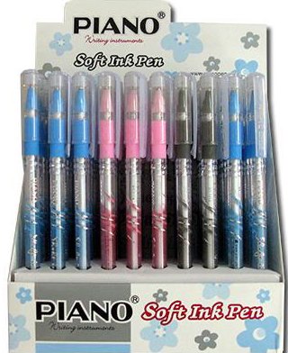 Piano PT-111A Soft Ink Blue Ballpoint Pen, 0.5 mm