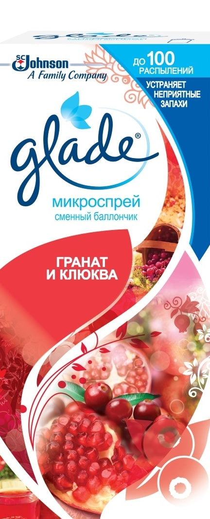 Glade Pomegranate & Cranberry Micro Spray Air Freshener Refill, 10 mL