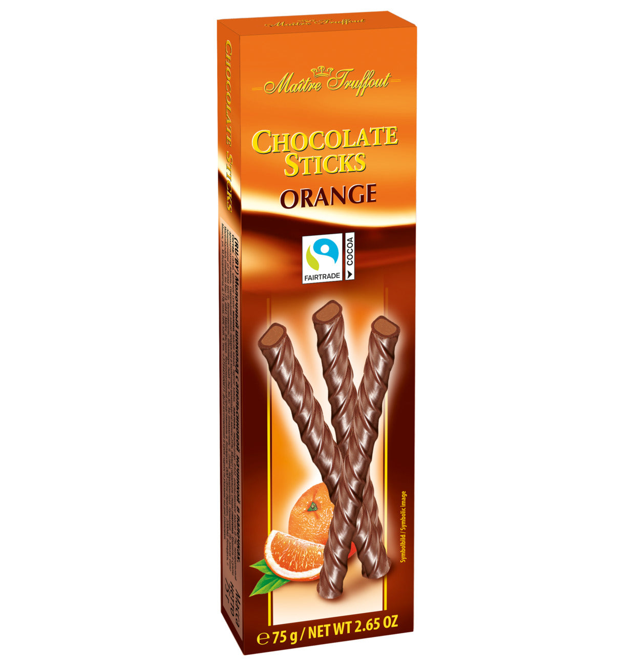 Maitre Truffout Orange Chocolate Sticks, 75 g