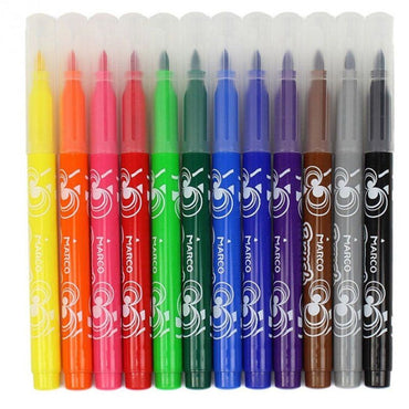 Marco 1633-12PB Watercolor Brush Marker Set, 12 Colors - Image 2