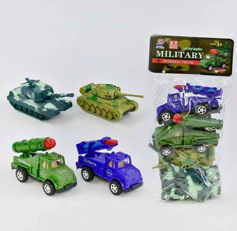 Military 8624 Military Vehicle Set in Bag, 4 pcs, 14 x 30 x 7 cm