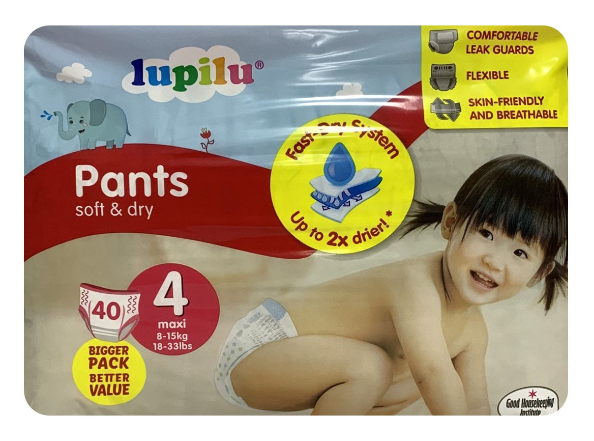 Lupilu Soft & Dry 4 Baby Pull-Up Diaper Pants, 40 pcs, 8-15 kg