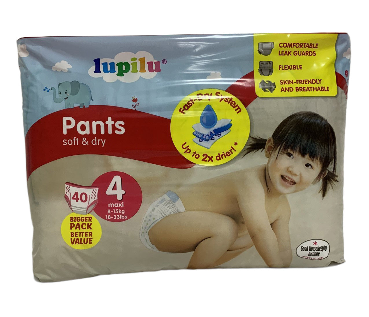 Lupilu Soft & Dry 4 Baby Pull-Up Diaper Pants, 40 pcs, 8-15 kg - Image 2
