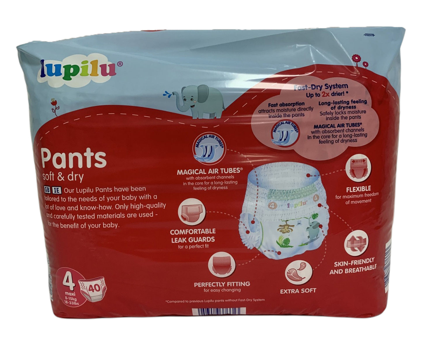 Lupilu Soft & Dry 4 Baby Pull-Up Diaper Pants, 40 pcs, 8-15 kg - Image 3