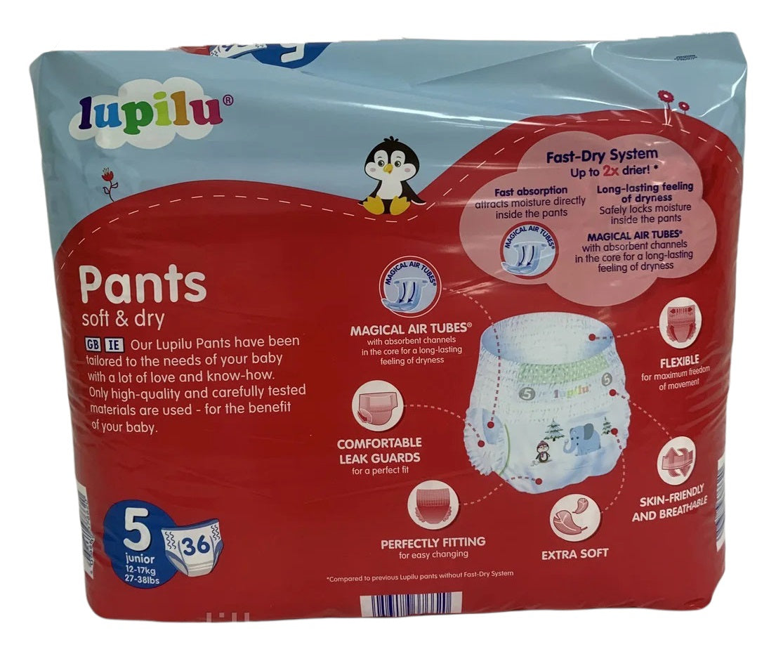 Lupilu Soft & Dry 5 Baby Pull-Up Diaper Pants, 36 pcs, 12-17 kg - Image 3