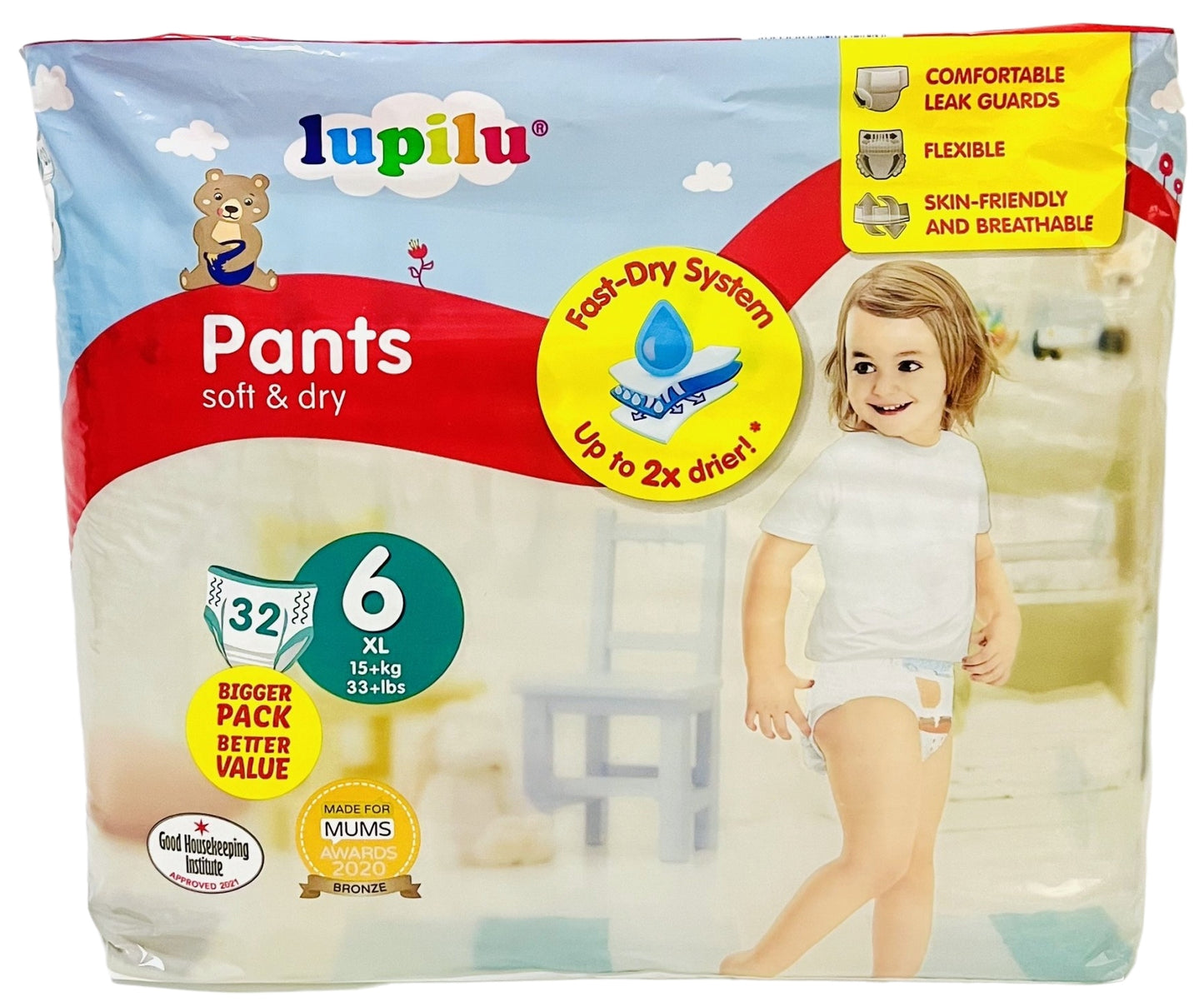 Lillydoo Size 5 Manufacturing Defect Baby Pull-Up Diaper Pants, 32 pcs