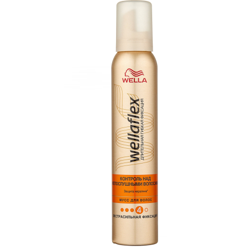 Wellaflex Unruly Hair Control Extra Strong Hold 4 Hair Mousse, 200 mL
