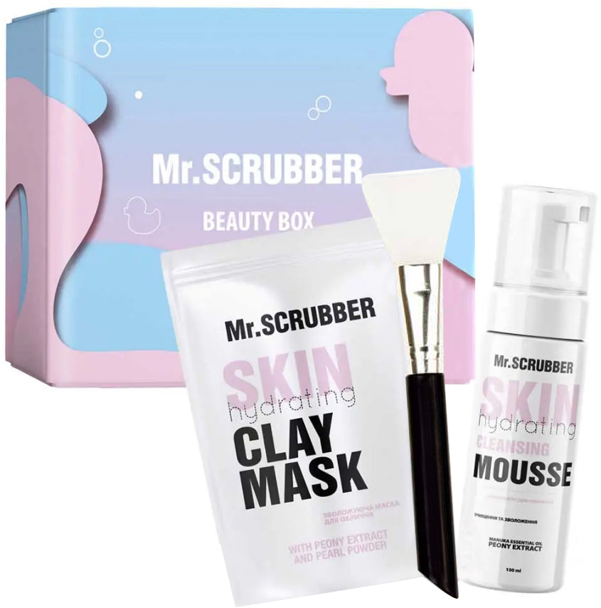 Mr.Scrubber Hydrating Daily Care Women's Gift Set: Face Mask 100 g + Face Wash Mousse 150 mL + Spatula
