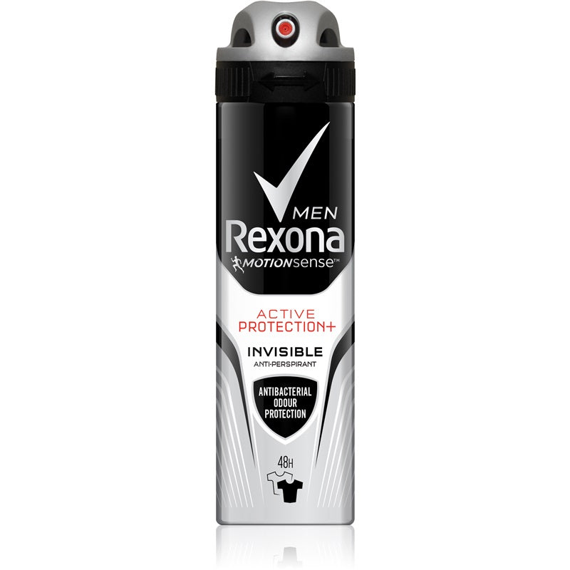 Rexona Antibacterial Invisible Black & White Men's Deodorant Spray, 150 mL
