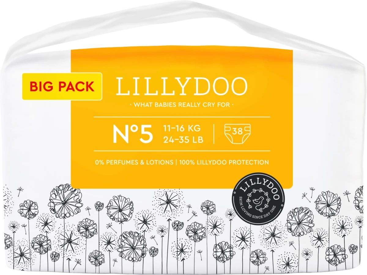 Lillydoo Size 5 Baby Diapers, 11-16 kg, 38 pcs