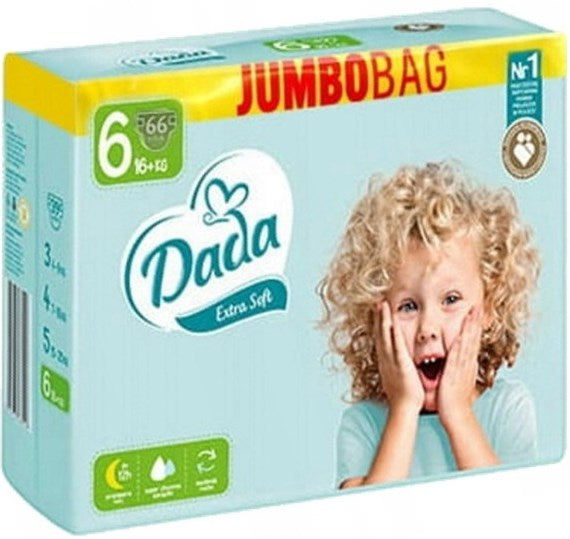 DADA Extra Soft Size 6 Jumbo Bag Baby Diapers, 16+ kg, 66 pcs