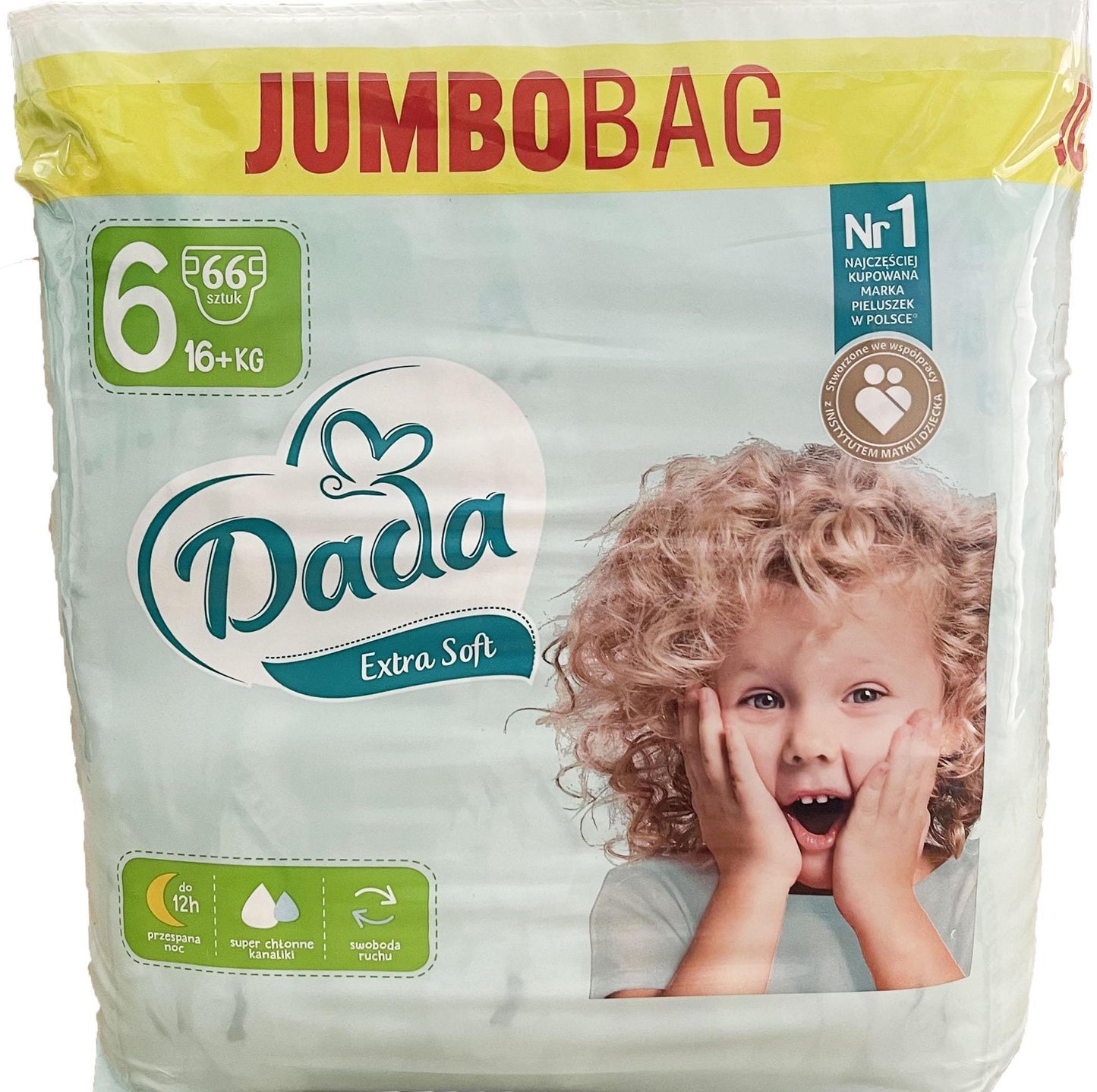 DADA Extra Soft Size 6 Jumbo Bag Baby Diapers, 16+ kg, 66 pcs - Image 2