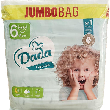 DADA Extra Soft Size 6 Jumbo Bag Baby Diapers, 16+ kg, 66 pcs - Image 2