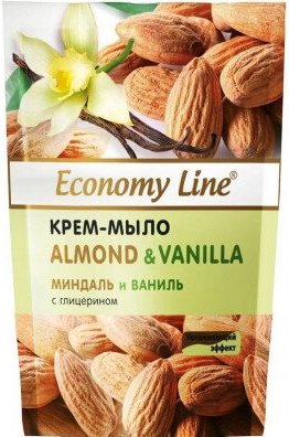 Economy Line Almond & Vanilla Liquid Cream Hand Soap Refill Pouch, 460 g