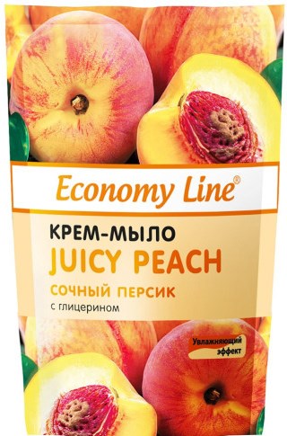 Economy Line Juicy Peach Liquid Cream Hand Soap Refill Pouch, 460 g