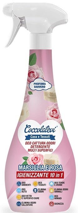 Coccolatevi 10-in-1 Marseille Soap & Rose Air Freshener Spray, 300 mL