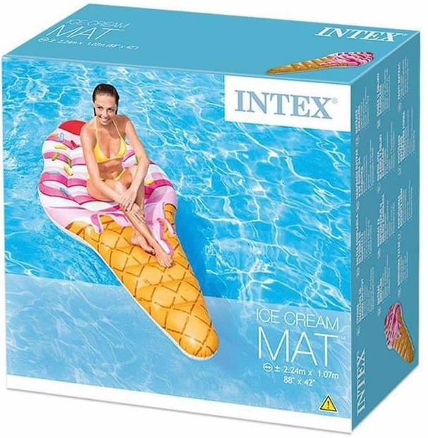 Intex 58762 Ice Cream Cone Inflatable Air Mattress, 224 x 107 cm