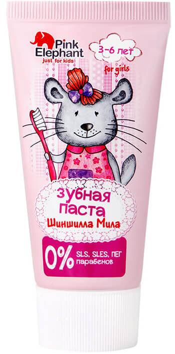 Pink Elephant Mila the Chinchilla Ages 3-6 Kids Toothpaste, 50 mL