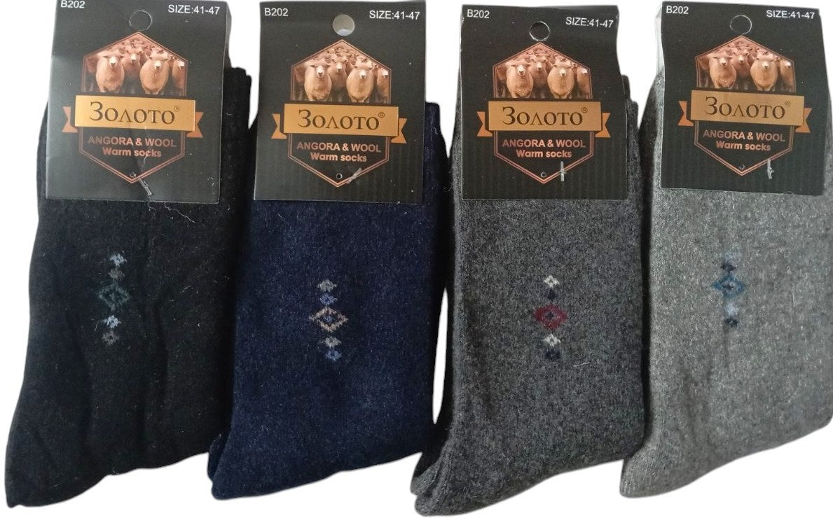 Zoloto B202 Men's Angora Long Socks, Size 41-47