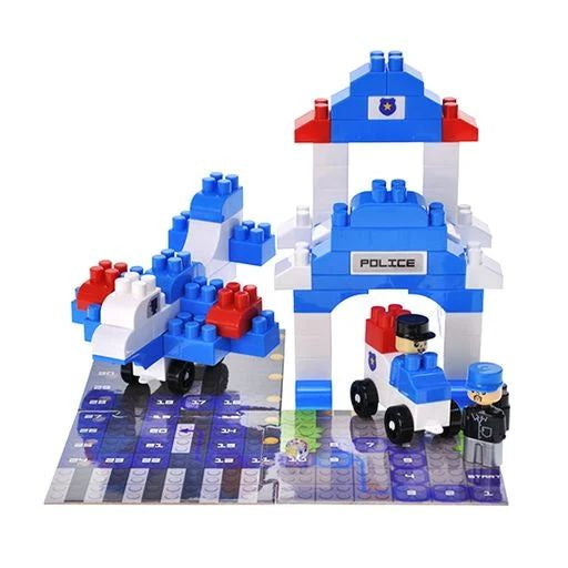 Blocks&Steps QB300-002 3-in-1 Police Patrol Building Set, 94 pcs