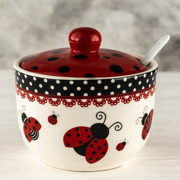 Ladybug 2242-17 Ceramic Sugar Bowl with Spoon, 450 mL - Image 2